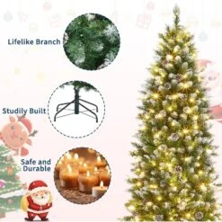 6ft/7.5ft/9ft/12ft Pre-Lit Pencil Christmas Tree With Dual-Color Lights, Slim Artificial Indoor Outdoor Xmas Tree For Home & Apartment 14 6ft/7.5ft/9ft/12ft Pre-Lit Pencil Christmas Tree With Dual-Color Lights, Slim Artificial Indoor Outdoor Xmas Tree For Home & Apartment -Northlight Sale Store GUEST 00c0cc0f 7b89 4467 9c52 2ddf6d1914c1