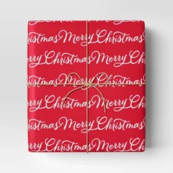 40" 220 Sq Ft Christmas Roll Wrap Merry Christmas On Red - Wondershopâ˘