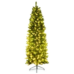 Costway 5/6/7 Ft Pre-lit Artificial Pencil Christmas Tree Hinged Fir PVC Tree With 150/250/350 LED Lights 23 Costway 5/6/7 Ft Pre-lit Artificial Pencil Christmas Tree Hinged Fir PVC Tree With 150/250/350 LED Lights -Northlight Sale Store GUEST 01a079ae 62f3 4942 a93d 70087466a4b9
