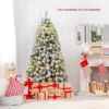 Costway 6/7.5/9 Ft Snow Flocked Hinged Artificial Christmas Tree Unlit Metal