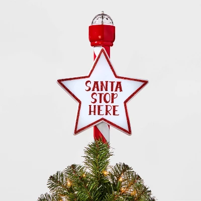 14.5" 21ct LED Light Santa Stop Here Christmas Tree Topper Red - Wondershop™ 1 14.5" 21ct LED Light Santa Stop Here Christmas Tree Topper Red - Wondershop™