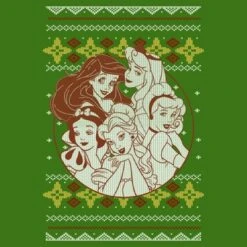 Men's Disney Princesses Ugly Christmas Circle T-Shirt