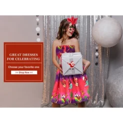 LA LEELA Women's Casual Beach Christmas A Line Slit Mini Dresses Tube Top Short Strapless Santa Dress For Women One Size Pink Santa Reindeer Sleigh 10 LA LEELA Women's Casual Beach Christmas A Line Slit Mini Dresses Tube Top Short Strapless Santa Dress For Women One Size Pink Santa Reindeer Sleigh -Northlight Sale Store GUEST 02648869 2244 4c6f a884 b52e3c2cead6