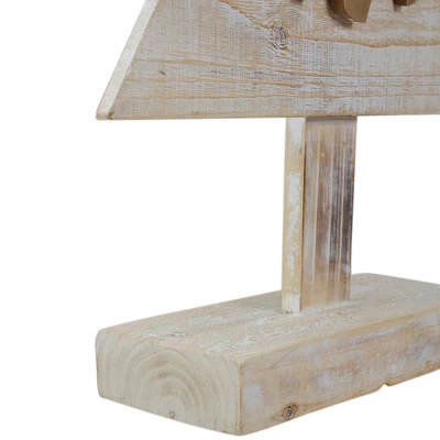 Northlight Wooden Tree "Merry And Bright" Christmas Decoration - 23" - Gold And Red 4 Northlight Wooden Tree "Merry And Bright" Christmas Decoration - 23" - Gold And Red - Image 4