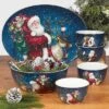 Certified International Set Of 4 24oz Santa's Secret Ice Cream Bowls