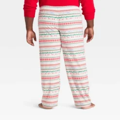 Men's "Let It Snow" Fair Isle Microfleece Holiday Matching Family Pajama Pants - Wondershop⢠Cream