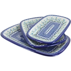 Blue Rose Polish Pottery 6200 Vena 3 Piece Rectangular Serving Set 20 Blue Rose Polish Pottery 6200 Vena 3 Piece Rectangular Serving Set -Northlight Sale Store GUEST 05ded1c3 e986 4980 bb78 307ec500dcae