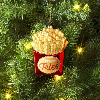 5.15" Christmas Glass French Fries Ornament - Wondershop™ 1 5.15" Christmas Glass French Fries Ornament - Wondershop™