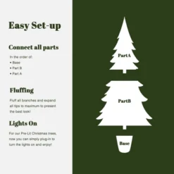 LuxenHome 5.5Ft Pre-Lit Artificial Fir Christmas Tree, Realistic Green Branches & Decorative Planter -Northlight Sale Store GUEST 06d046bb 7934 43a8 8656 e56ff2028a93