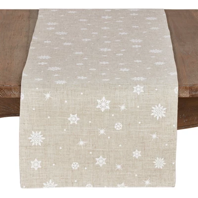 Saro Lifestyle Snowflake Christmas Table Runner 4 Saro Lifestyle Snowflake Christmas Table Runner - Image 4