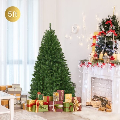 Costway 4/5/6/7/8/9 Ft Pre-Lit Artificial Christmas Tree Hinged 100/150/350/500/750/1000 LED Lights 9 Costway 4/5/6/7/8/9 Ft Pre-Lit Artificial Christmas Tree Hinged 100/150/350/500/750/1000 LED Lights - Image 9