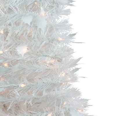 Northlight 6' Pre-Lit White Tinsel Pop-Up Artificial Christmas Tree, Clear Lights 3 Northlight 6' Pre-Lit White Tinsel Pop-Up Artificial Christmas Tree, Clear Lights - Image 3