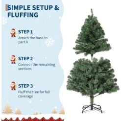 Garvee Flocked Christmas Tree, Prelit Snowy Tree With 8 Modes, Foldable Stand, Foot Pedal, Holiday Home Decoration, White Flock -Northlight Sale Store GUEST 085d245b 0728 4b4f a094 f7d8f1609bb0