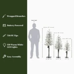 LuxenHome 3-Piece Holiday Artificial Tree Sets With Lights And Flat Stand Green -Northlight Sale Store GUEST 08c97f8d d1de 4cd3 88b0 762506e747d6