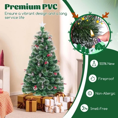 Costway 5/6/7 FT Christmas Tree Artificial Xmas Tree With 8 Lighting Modes 49/64/80 Warm LED Lights 5 Costway 5/6/7 FT Christmas Tree Artificial Xmas Tree With 8 Lighting Modes 49/64/80 Warm LED Lights - Image 5
