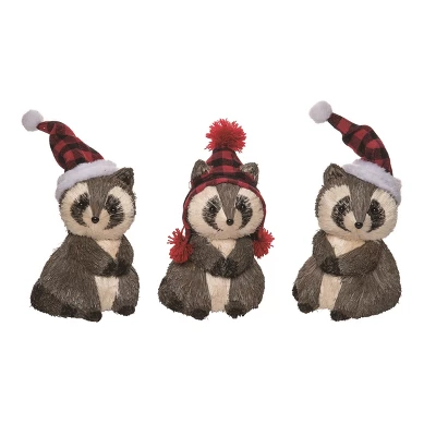 Transpac Foam Playful Raccoon Decor Set Of 3 Christmas Home Decorations Polyester Decorative Objects 1 Transpac Foam Playful Raccoon Decor Set Of 3 Christmas Home Decorations Polyester Decorative Objects