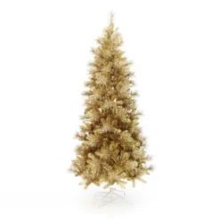 LuxenHome 7.5Ft Pre-Lit Gold Tinsel Artificial Pine Tree With Metal Stand -Northlight Sale Store GUEST 0c8388e8 a504 43e0 82a2 8949b6bc0a60