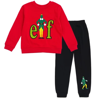 Elf Buddy The Elf Christmas Fleece Sweatshirt And Jogger Pants Outfit Set Little Kid To Big Kid 4 Elf Buddy The Elf Christmas Fleece Sweatshirt And Jogger Pants Outfit Set Little Kid To Big Kid - Image 4