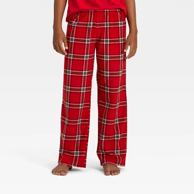 Kids' Plaid Microfleece Holiday Matching Family Pajama Pants - Wondershop™ Red 1 Kids' Plaid Microfleece Holiday Matching Family Pajama Pants - Wondershop™ Red
