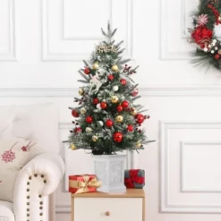 Homhougo 3FT Snow Flocked Mini Christmas Tree With Berry Clusters And Potted Base, Ideal For Table Or Front Porch Use 16 Homhougo 3FT Snow Flocked Mini Christmas Tree With Berry Clusters And Potted Base, Ideal For Table Or Front Porch Use -Northlight Sale Store GUEST 0f0b7bcc a2b1 4c94 8c78 d769c68737ab