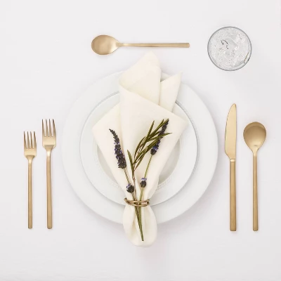 20pc Ashby Flatware Set Champagne - Threshold™: Stainless Steel Silverware, Service For 4, Dishwasher-Safe 1 20pc Ashby Flatware Set Champagne - Threshold™: Stainless Steel Silverware, Service For 4, Dishwasher-Safe