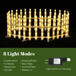 LuxenHome 8-Piece Light Show Fence Design Outdoor Holiday Decoration White 18 LuxenHome 8-Piece Light Show Fence Design Outdoor Holiday Decoration White -Northlight Sale Store GUEST 12e459ed 017c 4146 8586 ccd2d73c5046