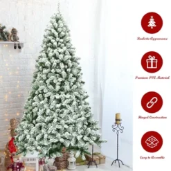 Costway 7.5FT Snow Flocked Artificial Christmas Tree Hinged W/1346 Tip And Foldable Base 14 Costway 7.5FT Snow Flocked Artificial Christmas Tree Hinged W/1346 Tip And Foldable Base -Northlight Sale Store GUEST 135ccd38 36d0 40da 95dd c8e7a1534c14