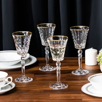 Lorren Home Trends Marilyn Gold White Wine Goblets, Set Of 4 4 Lorren Home Trends Marilyn Gold White Wine Goblets, Set Of 4 - Image 4