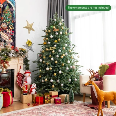Costway 7ft Artificial Christmas Spruce Hinged Tree W/ 1260 Mixed PE & PVC Tips 4 Costway 7ft Artificial Christmas Spruce Hinged Tree W/ 1260 Mixed PE & PVC Tips - Image 4