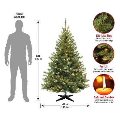 6' Unlit Kincaid Spruce Artificial Christmas Tree Clear Lights - National Tree Company 4 6' Unlit Kincaid Spruce Artificial Christmas Tree Clear Lights - National Tree Company - Image 4