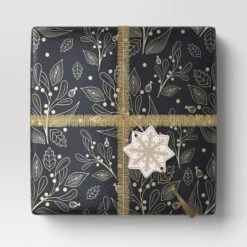 18' Christmas Fabric Ribbon Gold Tinsel - Wondershopâ˘