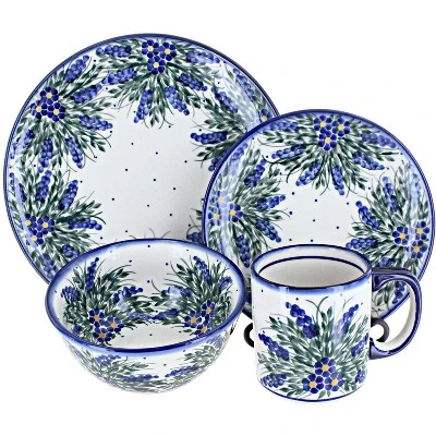 Blue Rose Polish Pottery WR Unikat Dinnerware (4 PC) 3 Blue Rose Polish Pottery WR Unikat Dinnerware (4 PC) - Image 3