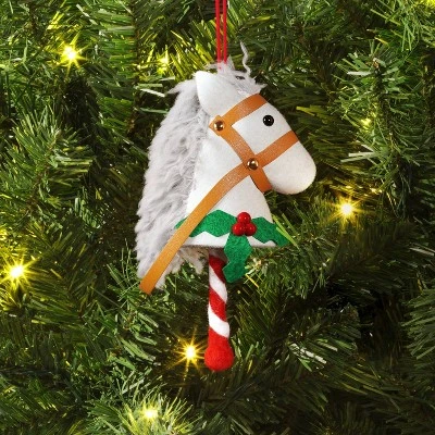Christmas Wool Horse Head Ornament White - Wondershop™ 1 Christmas Wool Horse Head Ornament White - Wondershop™