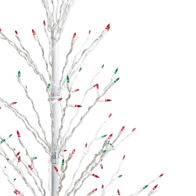 Northlight 4' Prelit Artificial Christmas Tree White Lighted Cascade Twig Outdoor Decoration - Multi-Color Lights 8 Northlight 4' Prelit Artificial Christmas Tree White Lighted Cascade Twig Outdoor Decoration - Multi-Color Lights - Image 8