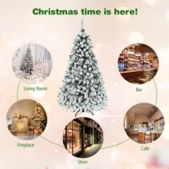 Costway 6ft/7.5ft/9ft Pre-Lit Premium Snow Flocked Hinged Artificial Christmas Tree With 250 Lights/450 Light/550 Lights 16 Costway 6ft/7.5ft/9ft Pre-Lit Premium Snow Flocked Hinged Artificial Christmas Tree With 250 Lights/450 Light/550 Lights -Northlight Sale Store GUEST 18c7e760 87a6 4d4c 88a6 8085a3b1e032