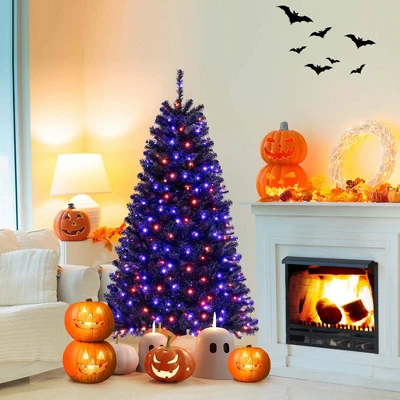 Costway 6/7/8 FT Halloween Tree Artificial Decoration Tree With 758/1040/1408 Branch Tips 6 Lighting Modes 10 Costway 6/7/8 FT Halloween Tree Artificial Decoration Tree With 758/1040/1408 Branch Tips 6 Lighting Modes - Image 10