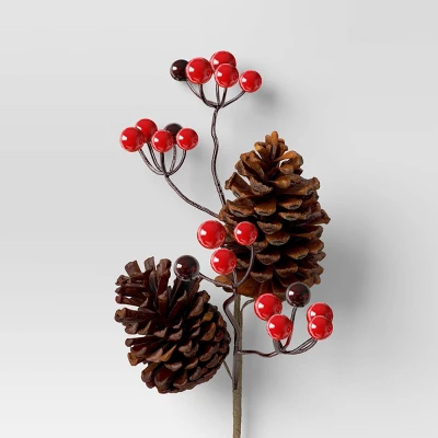 4pc Christmas Pick Set 2 Iced Pinecone 2 Red Berry With Pinecones - Wondershop™ 3 4pc Christmas Pick Set 2 Iced Pinecone 2 Red Berry With Pinecones - Wondershop™ - Image 3