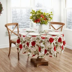 Elrene Poinsettia Grace Vinyl Indoor/Outdoor Tablecloth - Elrene Home Fashions 9 Elrene Poinsettia Grace Vinyl Indoor/Outdoor Tablecloth - Elrene Home Fashions -Northlight Sale Store GUEST 1aac5300 9628 4523 bb5f 83c722434c0b