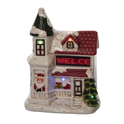 Transpac Dolomite Light Up Santa House With Music - Festive Christmas Decorative Object For Holiday Cheer 1 Transpac Dolomite Light Up Santa House With Music - Festive Christmas Decorative Object For Holiday Cheer