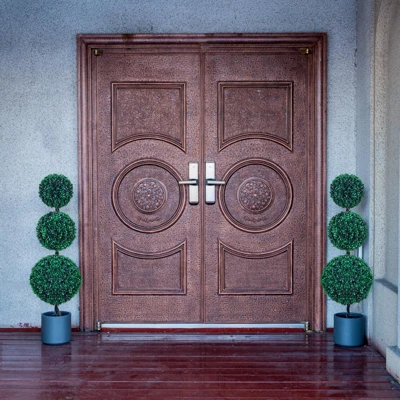 3FT 4FT Triple Ball Topiary Artificial Tree Faux Shrubs Plant Realistic Silk Tree With Gray Planter For Home Or Office Outdoor Decoration Set Of 2 7 3FT 4FT Triple Ball Topiary Artificial Tree Faux Shrubs Plant Realistic Silk Tree With Gray Planter For Home Or Office Outdoor Decoration Set Of 2 - Image 7