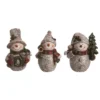 Transpac Small Resin Birch Snowman Figurine Set Of 3 Christmas Home Decorations For Festive Decor