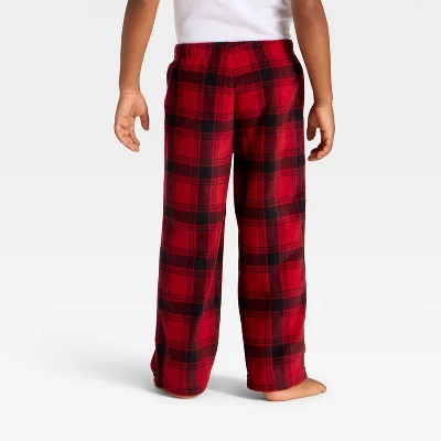 Toddler Plaid Microfleece Holiday Matching Family Pajama Pants - Wondershop™ Red/Black 2 Toddler Plaid Microfleece Holiday Matching Family Pajama Pants - Wondershop™ Red/Black - Image 2