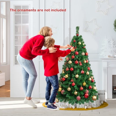 Costway 5/6/7/8 FT Artificial Christmas Tree Unlit Christmas Tree With 350/650/950/1138 Branch Tips Foldable Metal Stand 1 Costway 5/6/7/8 FT Artificial Christmas Tree Unlit Christmas Tree With 350/650/950/1138 Branch Tips Foldable Metal Stand
