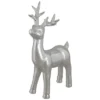Northlight Shiny Ceramic Standing Reindeer Christmas Decoration - 14" - Silver