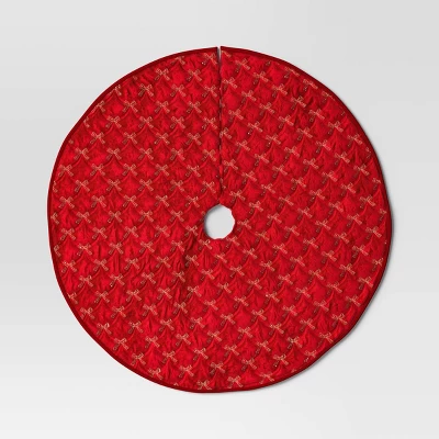 48" Christmas Embroidered Bow Velvet Tree Skirt Red - Wondershop™ 3 48" Christmas Embroidered Bow Velvet Tree Skirt Red - Wondershop™ - Image 3