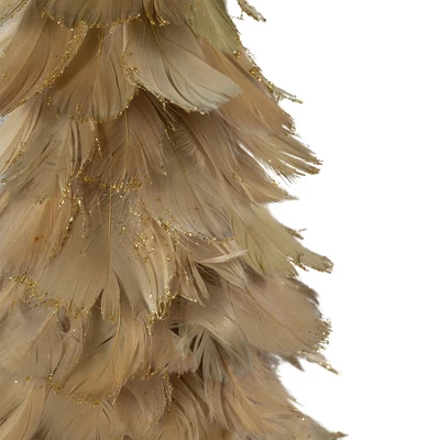 Northlight Small Layered Feathers Cone Tree Christmas Tabletop Decoration - 15.75" 5 Northlight Small Layered Feathers Cone Tree Christmas Tabletop Decoration - 15.75" - Image 5