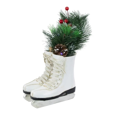 Northlight LED Lighted Ice Skates With Floral Arrangement Christmas Decoration - 12" 3 Northlight LED Lighted Ice Skates With Floral Arrangement Christmas Decoration - 12" - Image 3