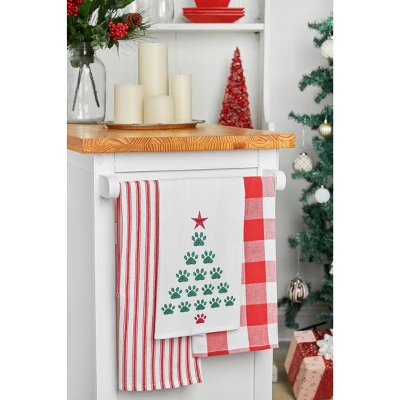 C&F Home Puppy Dog Paws Christmas Tree Embroidered Flour Sack Kitchen Dishtowel 2 C&F Home Puppy Dog Paws Christmas Tree Embroidered Flour Sack Kitchen Dishtowel - Image 2