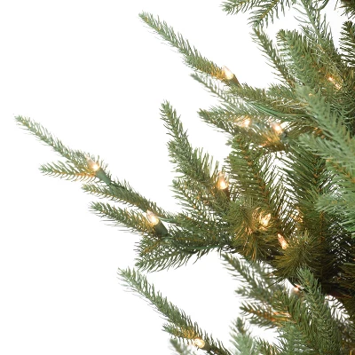 Puleo 7.5' Pre-Lit Full Hillside Spruce Artificial Christmas Tree Warm White Lights 2 Puleo 7.5' Pre-Lit Full Hillside Spruce Artificial Christmas Tree Warm White Lights - Image 2