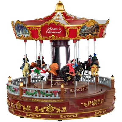 Northlight 14" LED Lighted Animated And Musical Carousel Christmas Decoration 3 Northlight 14" LED Lighted Animated And Musical Carousel Christmas Decoration - Image 3